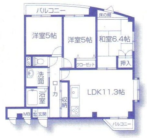 恵美酒Ｇマンションの物件間取画像